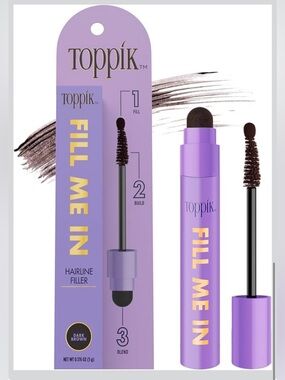 Toppik Fill Me In Hairline Filler, Dark Brown (NEW)